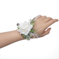 Yinleus Handmade Artificial White Roses Corsage – Premium Floral Accessory for Weddings, Prom & Celebrations